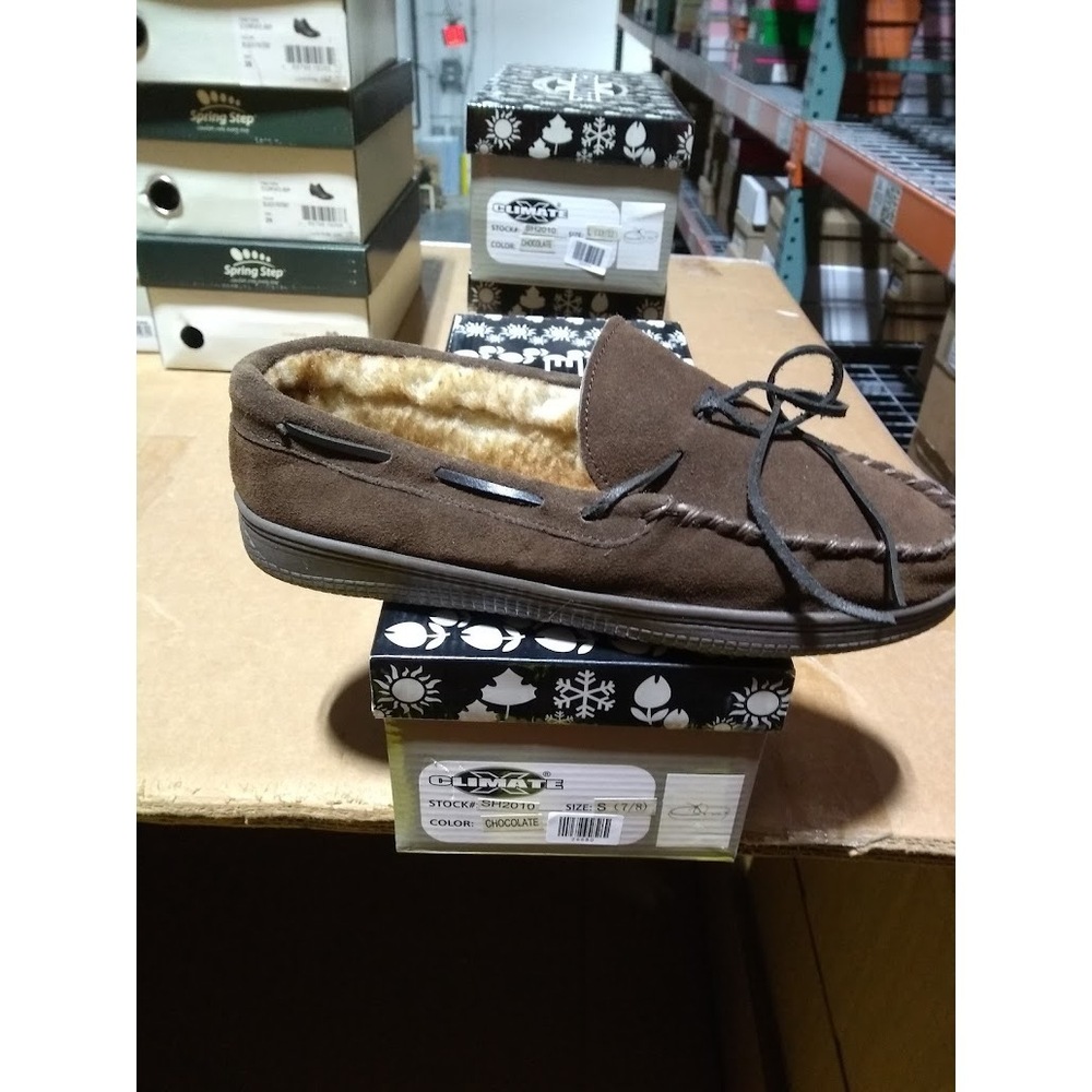 CLIMATE X moccasin-style slipper Suede or faux suede upper brown/chocolate S 7/8